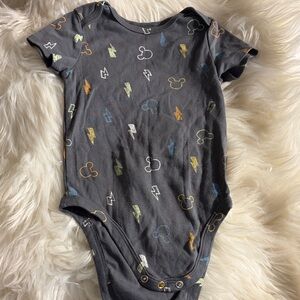 Disney Gray Bodysuit with Colorful Icons